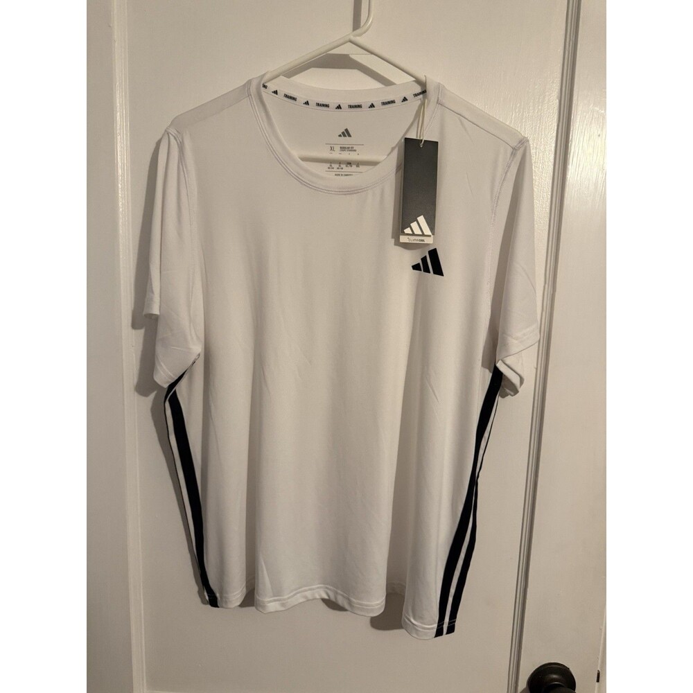 NWT Adidas Womens XL White We 3S Crew Short Sleeve T Shirt